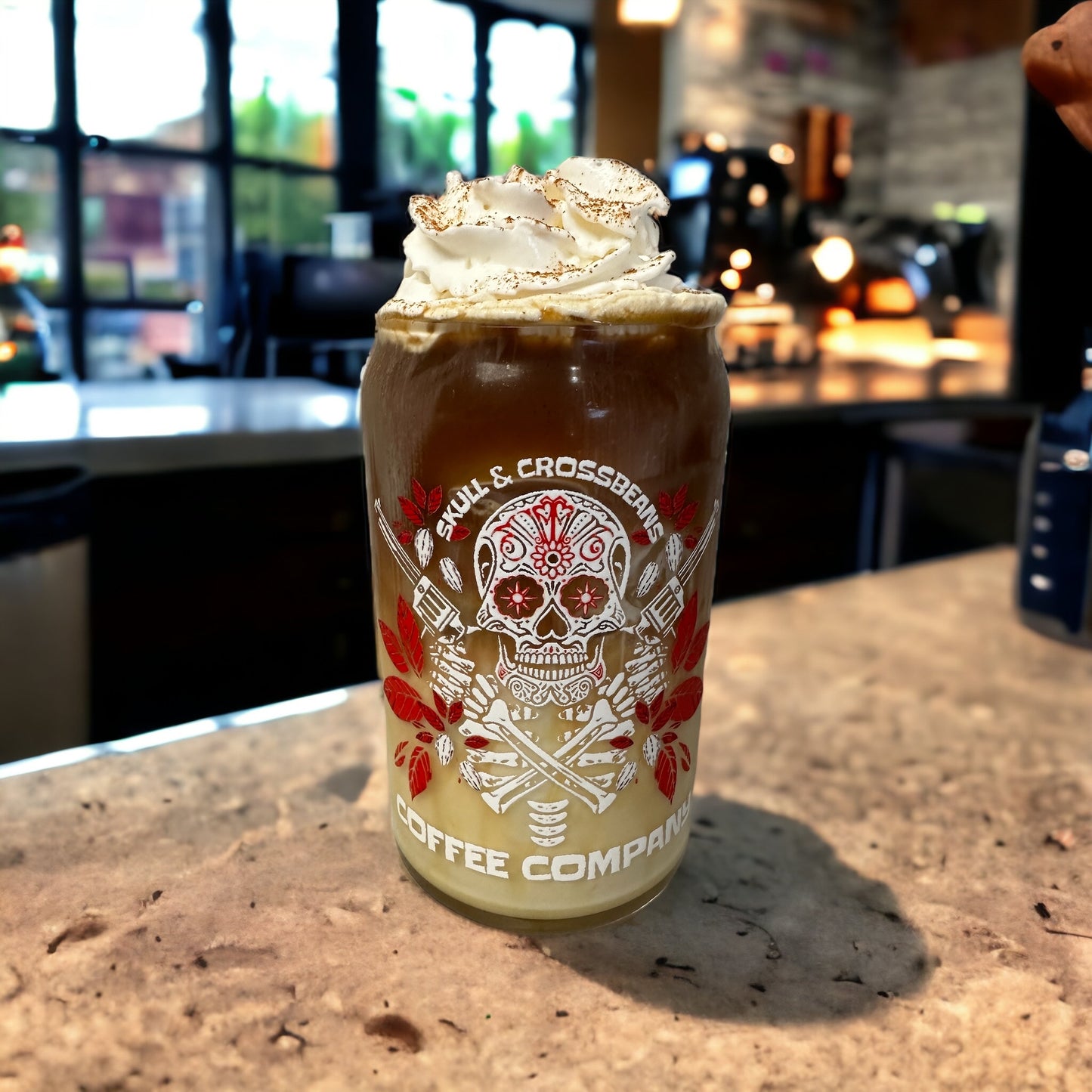 Skull and CrossBeans Coffee Can-Shaped Glass