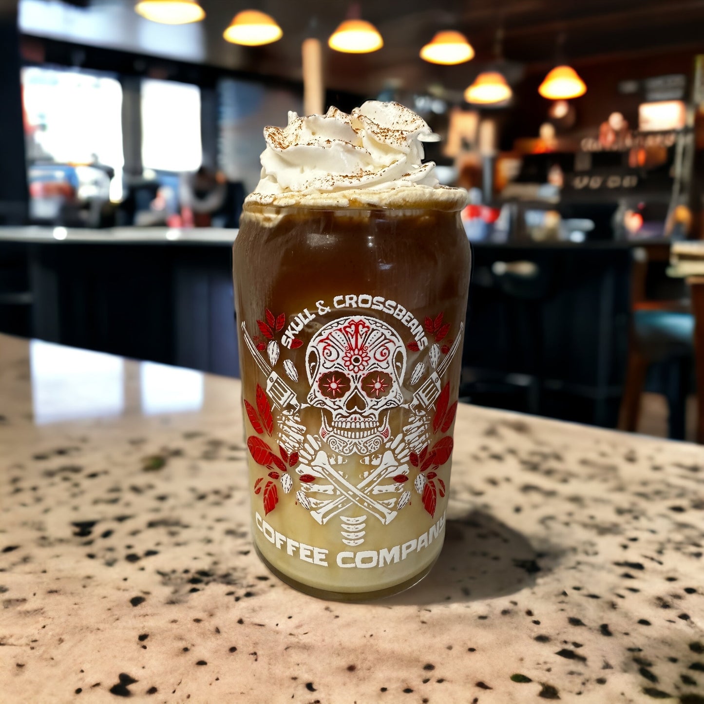 Skull and CrossBeans Coffee Can-Shaped Glass