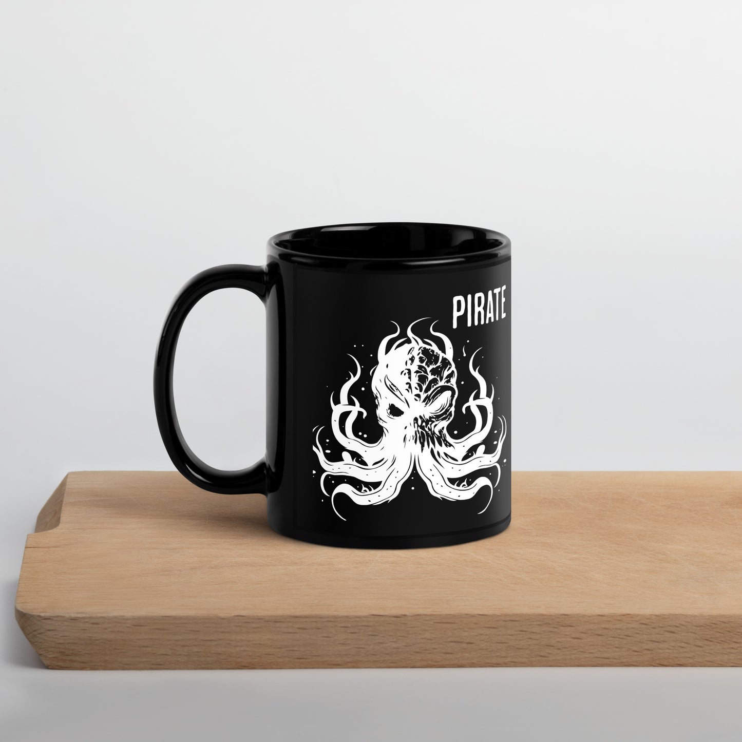 Unleash the Kraken Black Pirate Glossy Mug