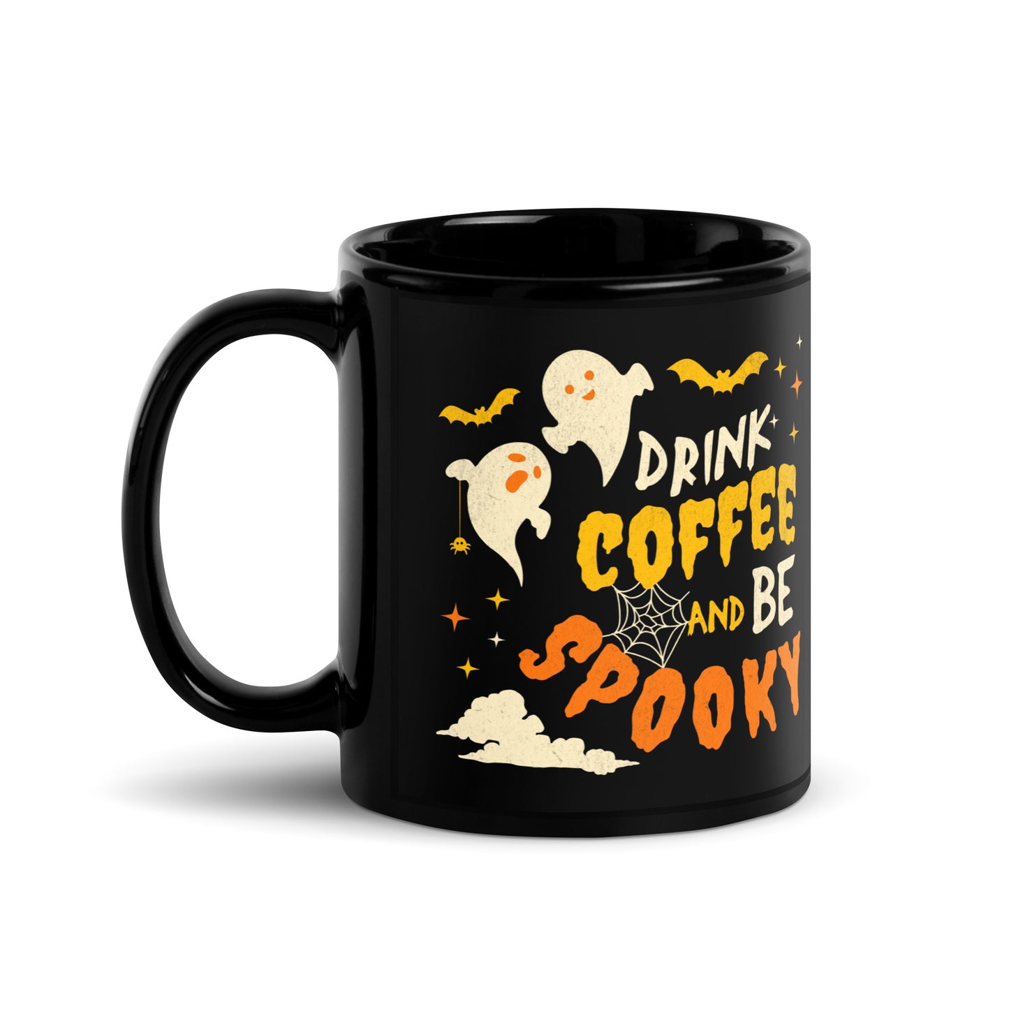 Drink Coffee and be Spooky Black Glossy Mug