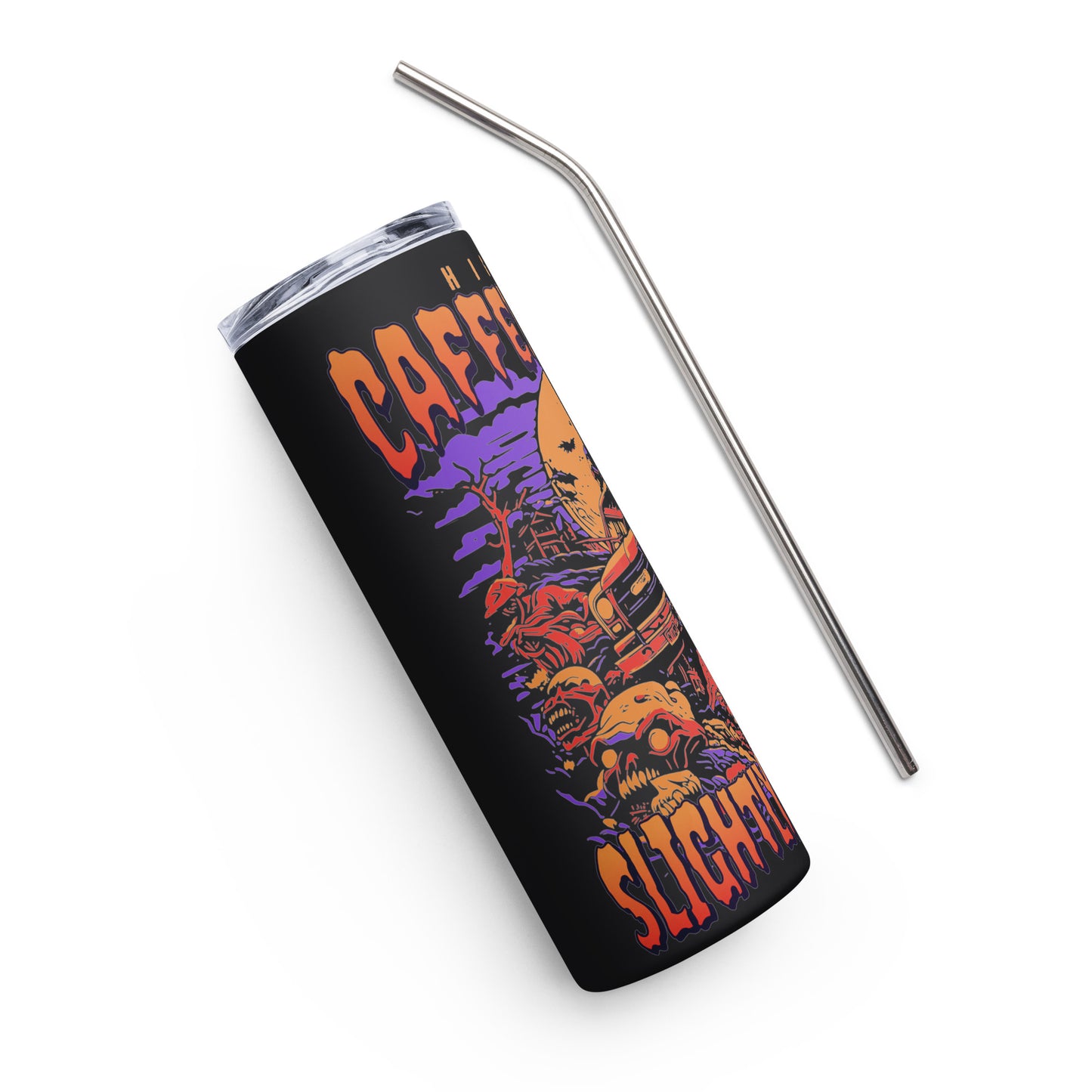 Highly Caffeinated Slightly Spooky Stainless steel tumbler